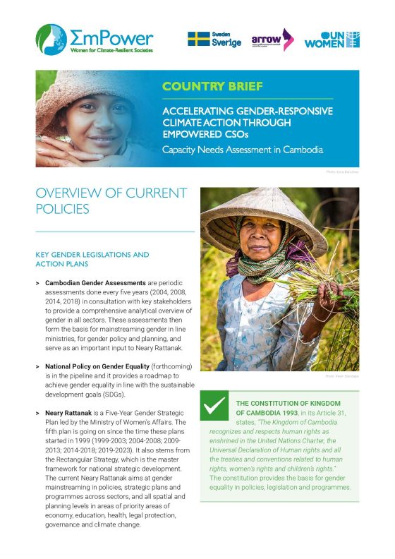 Accelerating Gender-Responsive Climate Action Through Empowered CSOs – Capacity Needs Assessment in Cambodia