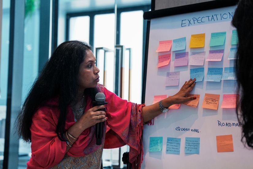 Sai speaks during the workshop as participants co-design the road map for the Belém Gender Action Plan Asia.